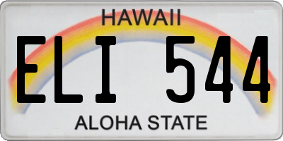 HI license plate ELI544