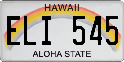HI license plate ELI545