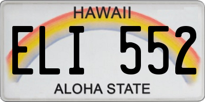 HI license plate ELI552