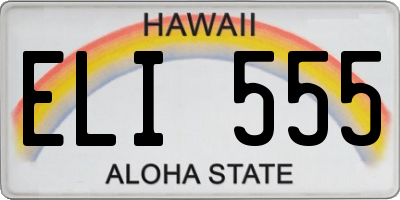 HI license plate ELI555