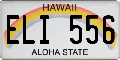 HI license plate ELI556