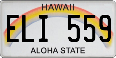HI license plate ELI559