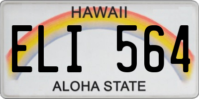HI license plate ELI564