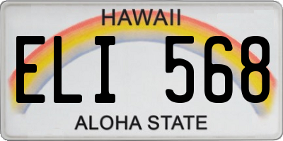 HI license plate ELI568
