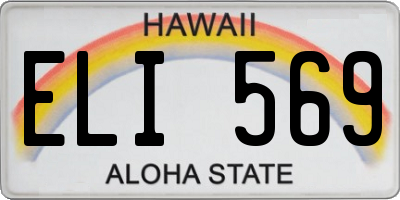 HI license plate ELI569