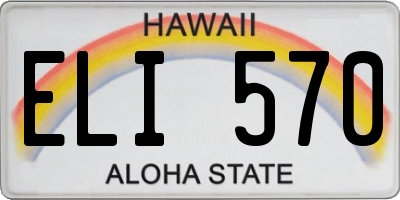 HI license plate ELI570