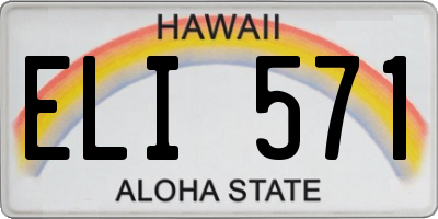 HI license plate ELI571