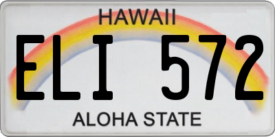 HI license plate ELI572