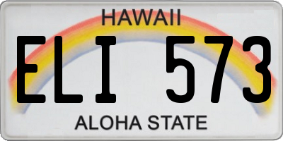 HI license plate ELI573