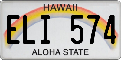 HI license plate ELI574