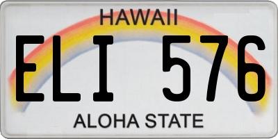 HI license plate ELI576