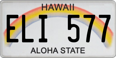 HI license plate ELI577