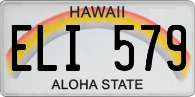HI license plate ELI579