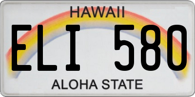 HI license plate ELI580