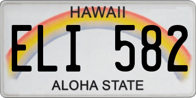 HI license plate ELI582