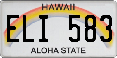 HI license plate ELI583