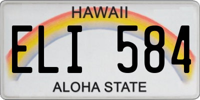 HI license plate ELI584
