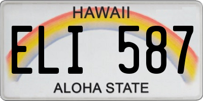 HI license plate ELI587
