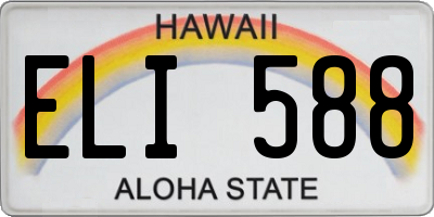 HI license plate ELI588