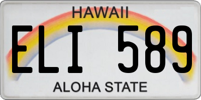 HI license plate ELI589