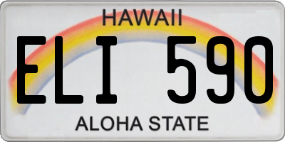 HI license plate ELI590