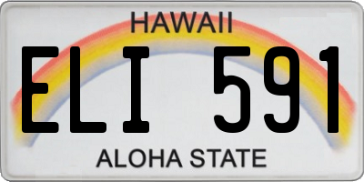 HI license plate ELI591