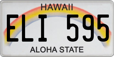 HI license plate ELI595