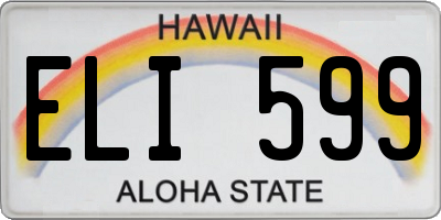 HI license plate ELI599