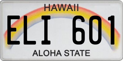 HI license plate ELI601