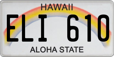 HI license plate ELI610