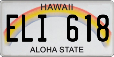 HI license plate ELI618