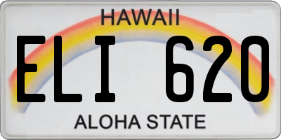HI license plate ELI620