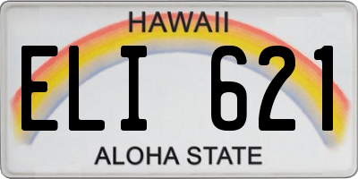 HI license plate ELI621