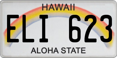 HI license plate ELI623