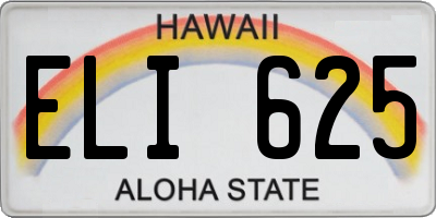 HI license plate ELI625