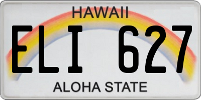 HI license plate ELI627