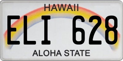 HI license plate ELI628