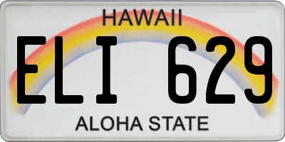 HI license plate ELI629