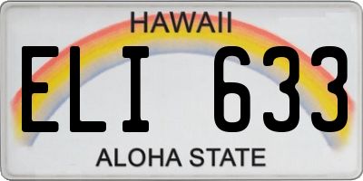 HI license plate ELI633