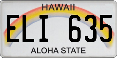 HI license plate ELI635
