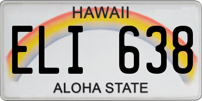 HI license plate ELI638
