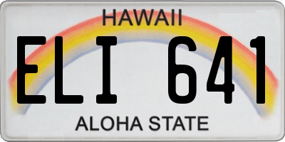HI license plate ELI641