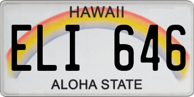HI license plate ELI646