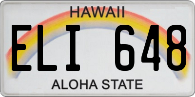 HI license plate ELI648