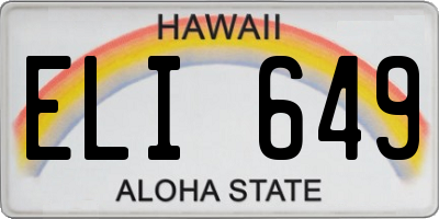 HI license plate ELI649