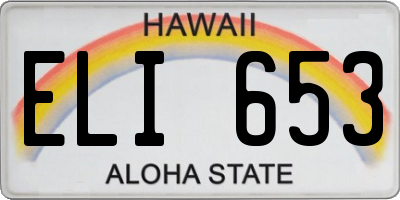 HI license plate ELI653