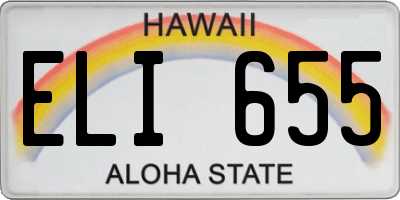 HI license plate ELI655