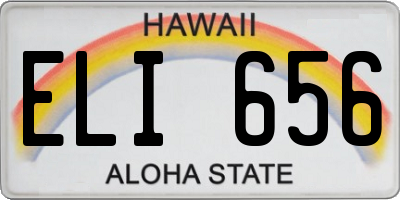 HI license plate ELI656