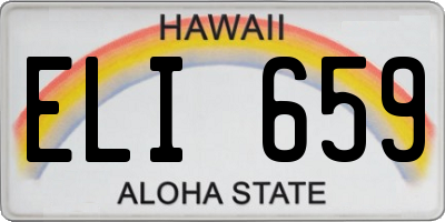 HI license plate ELI659