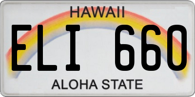 HI license plate ELI660